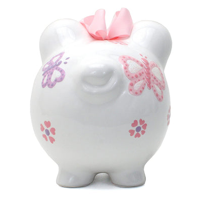 Butterfly W/Bow Piggy Bnk
