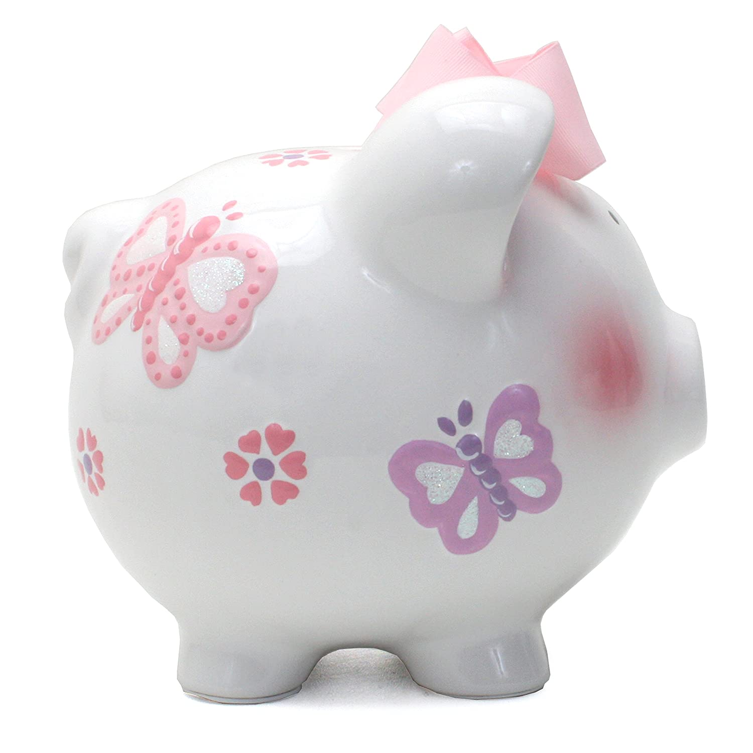 Butterfly W/Bow Piggy Bnk
