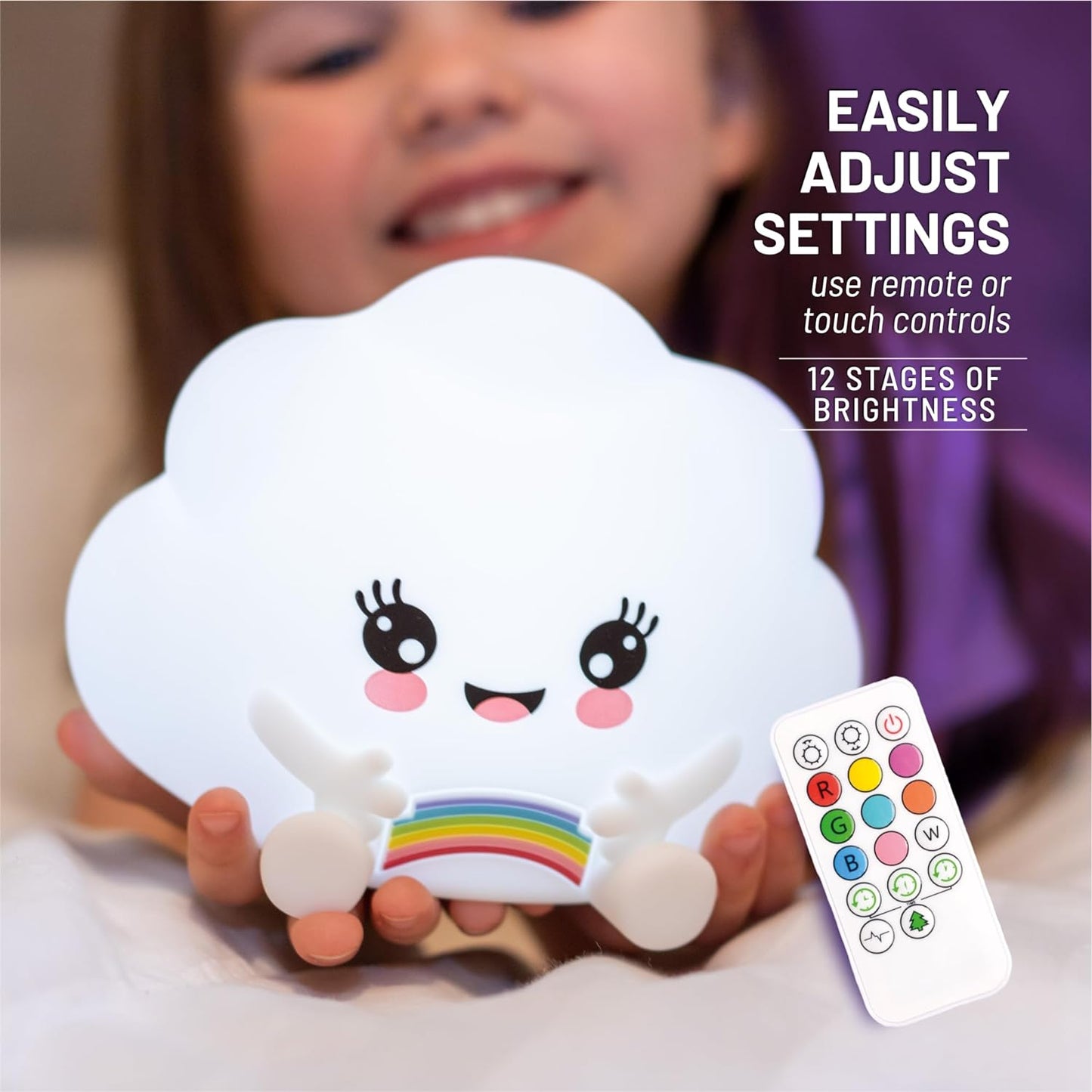Lumipetsgö¼-½ Kawaii Cloud with Remote - Children's Nursery Touch Night Light